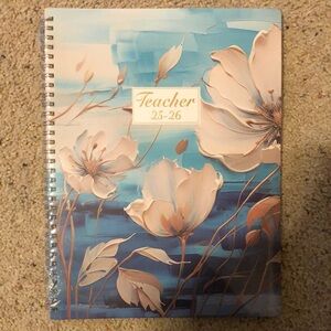 Floral Spiral Teacher Monthly Planner for 25-26
